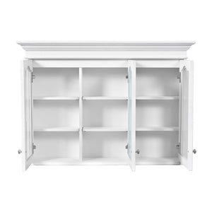 Medicine Cabinet With Mirror Door And Adjustable Shelves, Wall-Mounted Bathroom Storage Cabinet - White