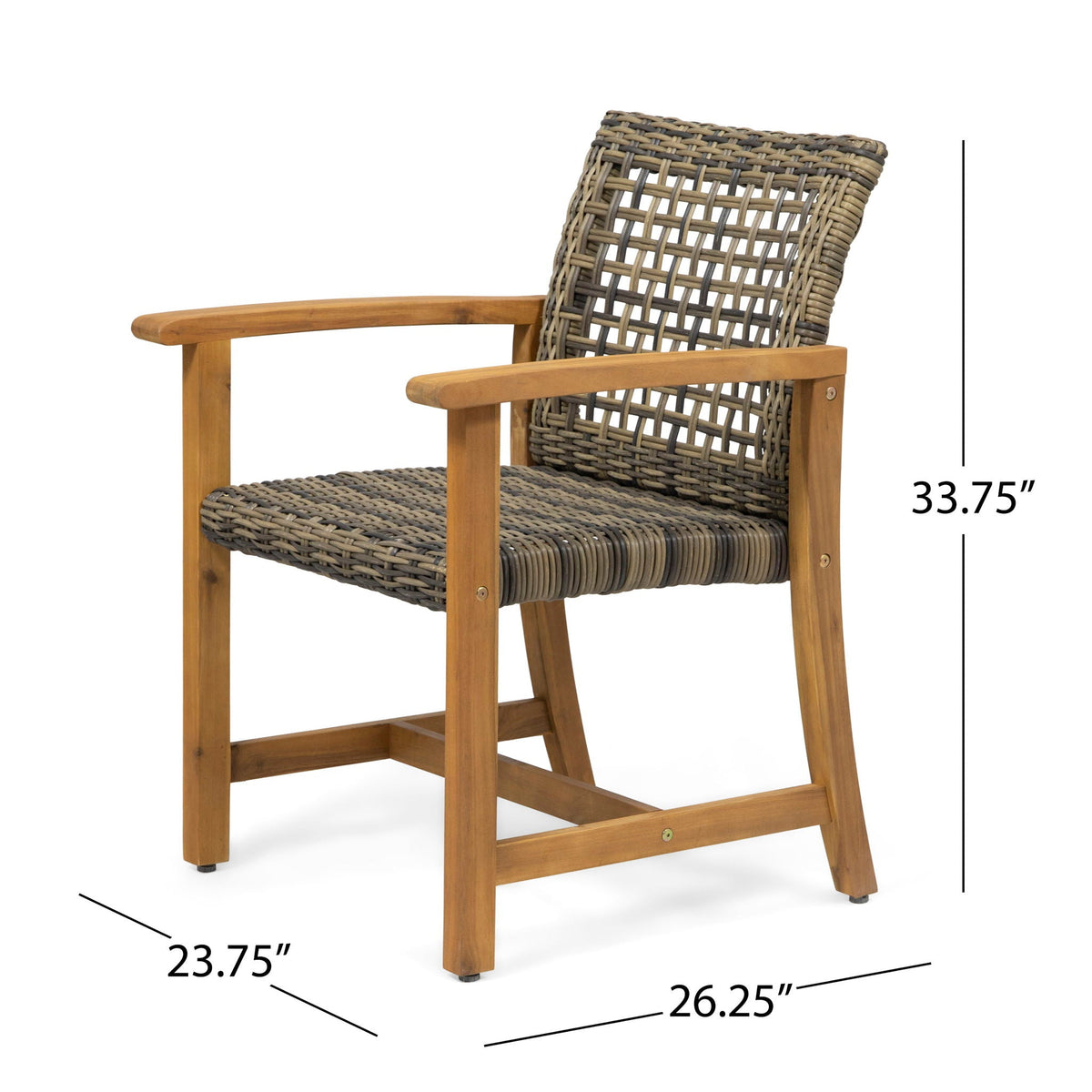 Outdoor Dining Chair Acacia Wood Frame (Set of 2)