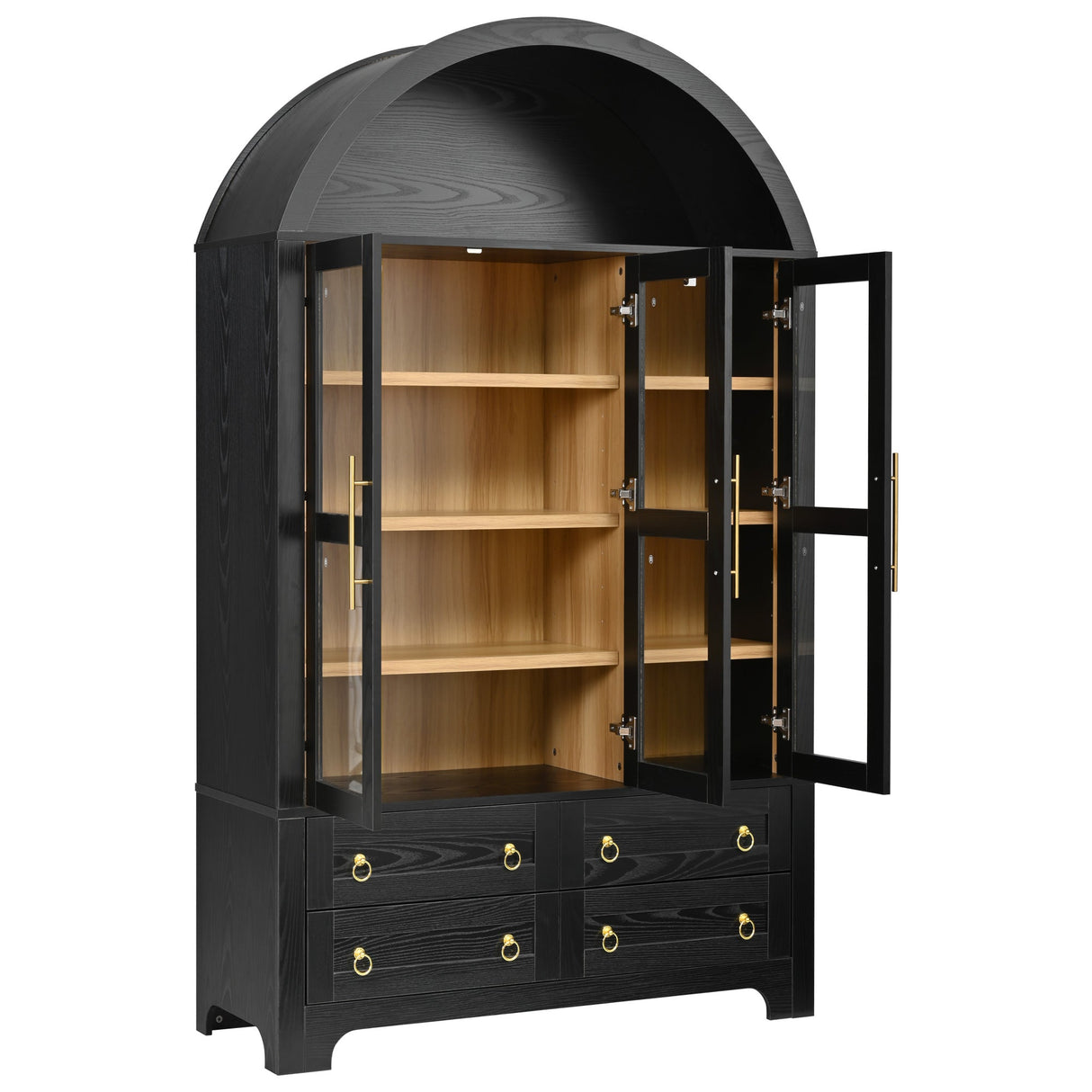 K&K 72.8" Tall Arched Pantry Cabinet