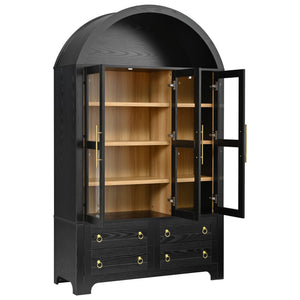 K&K 72.8" Tall Arched Pantry Cabinet