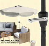 Vented Patio Table Umbrella with Crank, 8 Ribs, and Push Button Tilt