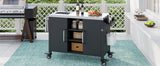 K&K 55.5' Outdoor Kitchen Island with 304 Stainless Steel Sink