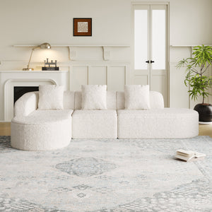 111.8-Inch L-Shaped Curved Modular Sofa