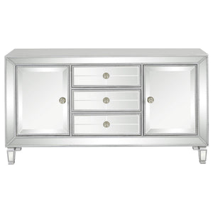 Gabrielle - 3 Drawer Mirrored Storage Accent Cabinet - Silver