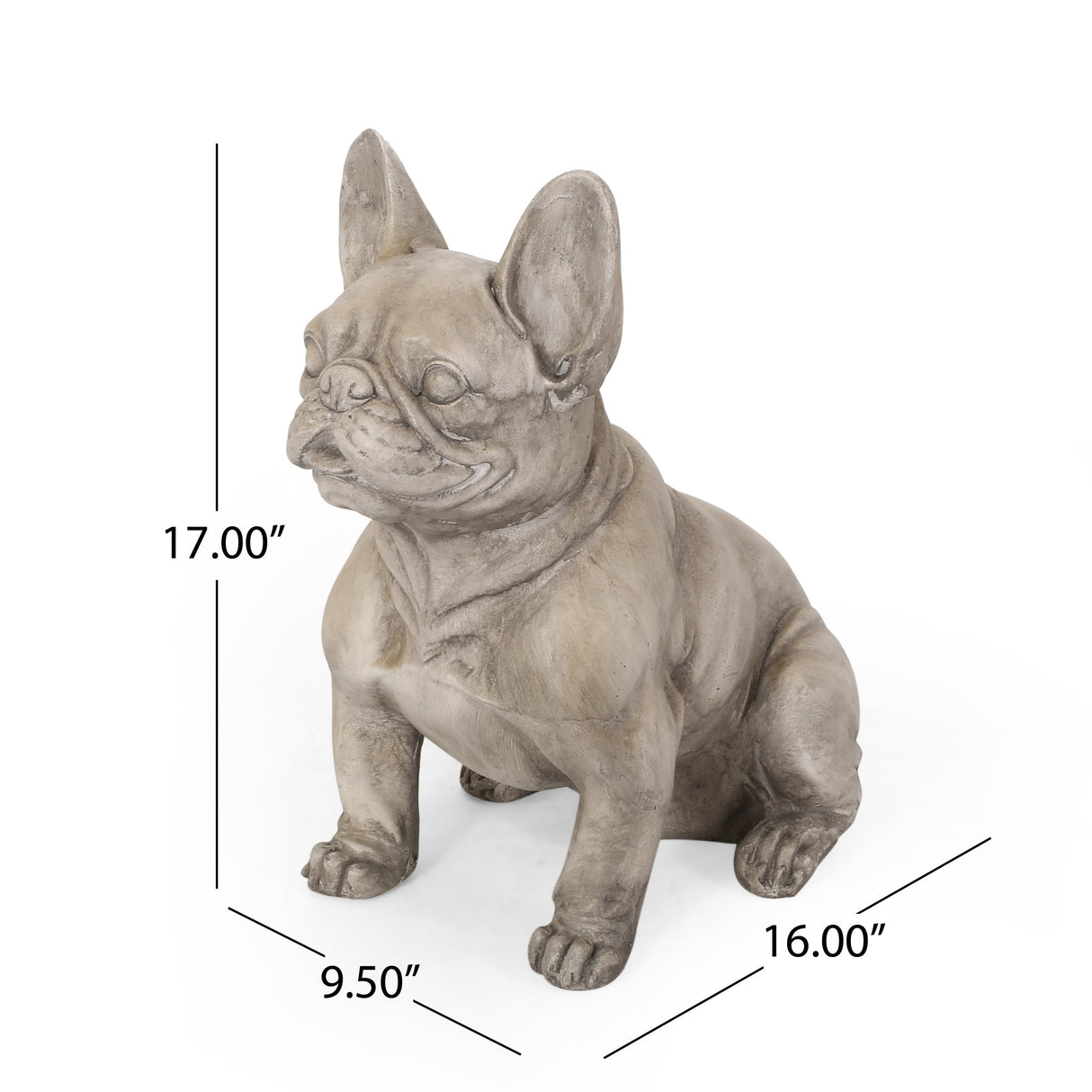 Dog Garden Sculpture, Outdoor French Bulldog Statue