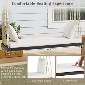 TOPMAX Patio Wooden Swing Chair