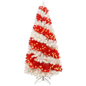 6-Foot Candy Cane Christmas Tree with 300 LED Lights