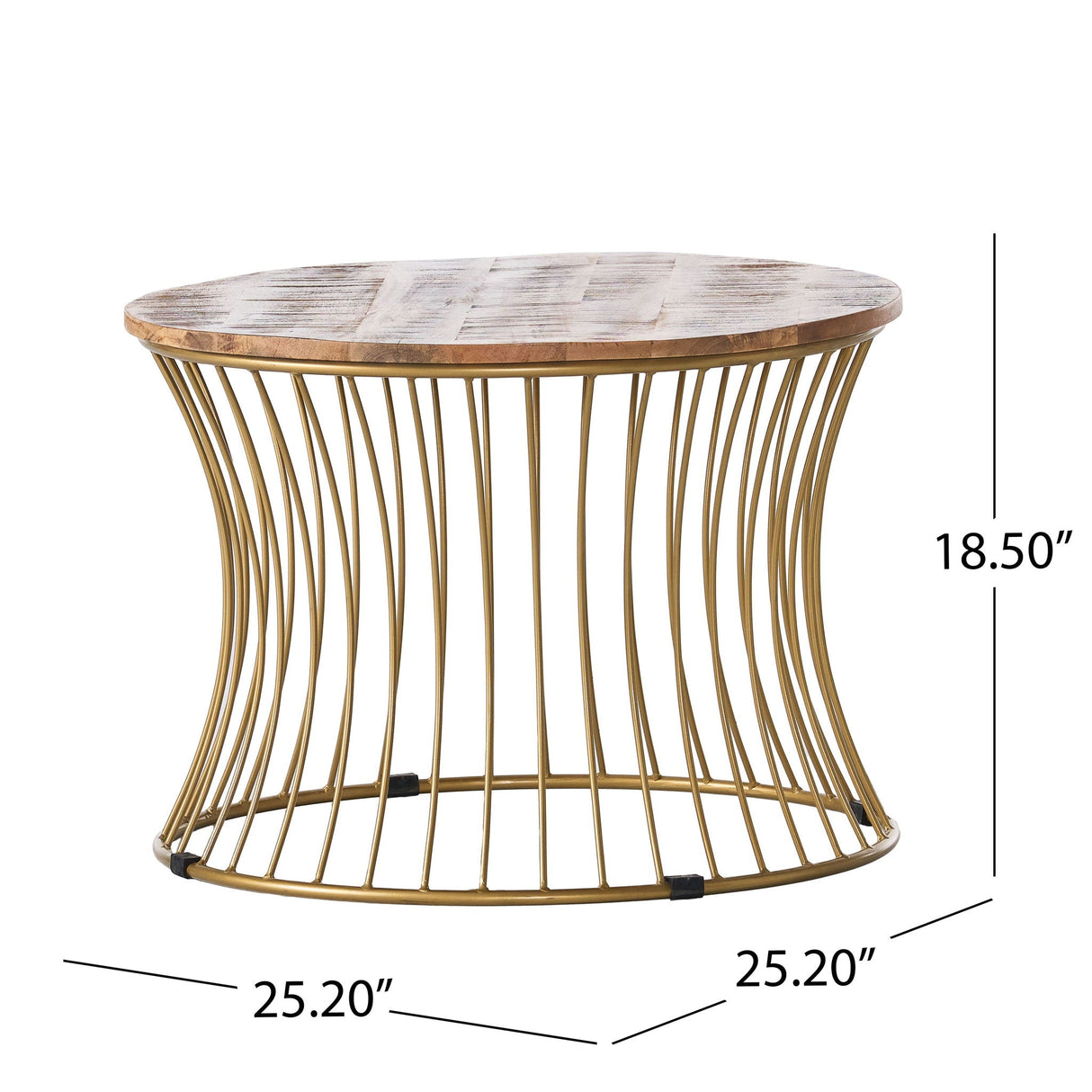 Ameliarae - Handcrafted Boho Mango Wood And Iron Coffee Table - Natural