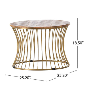 Ameliarae - Handcrafted Boho Mango Wood And Iron Coffee Table - Natural