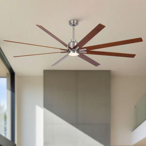 Oversized Large Ceiling Fan With Dimmable LED Light, 8 Blades, Remote Control