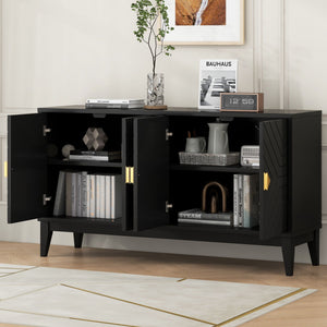 4 Door Sideboard Storage Cabinet For Living Room And Dining Room
