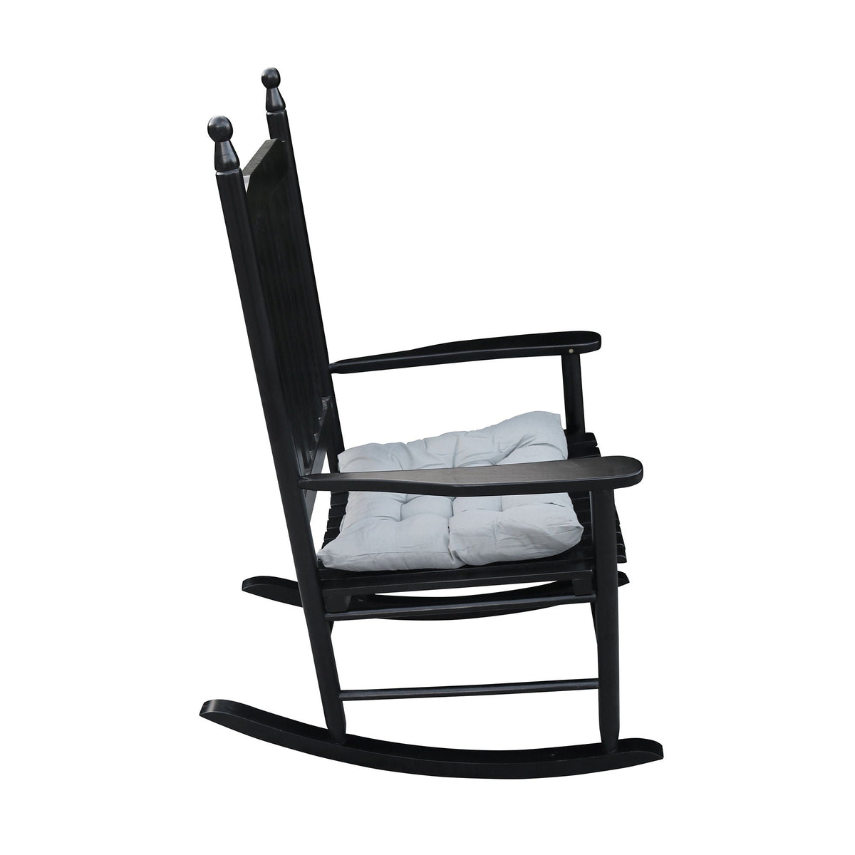 Wooden Porch Rocker Chair with Solid Wood Construction - Black or White