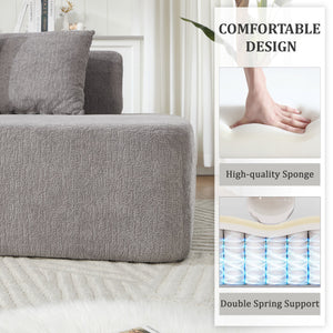 Compression Sectional Couch with Comfy Chaise