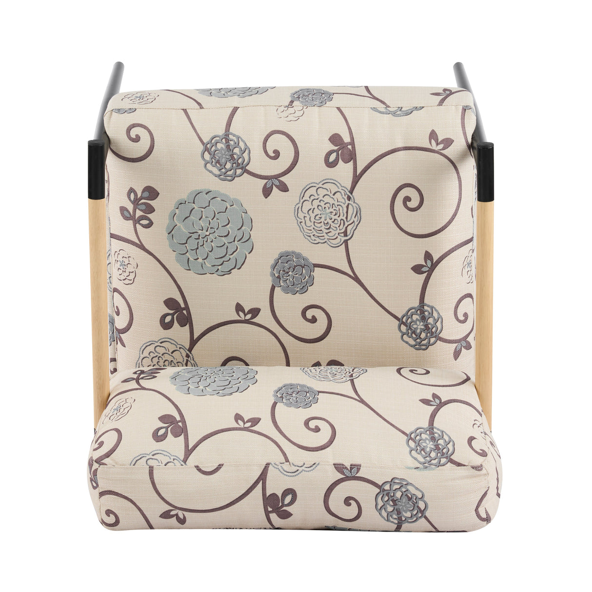 27.56" Modern Accent Chair with Plush Cushions and Wooden Armrests