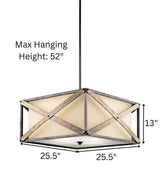 Cahoon 26"W 4-Light Anvil Iron Pendant/Semi-Flush Mount Light by Kichler