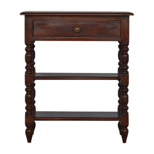 Solid Wood Turned Occasional Table, 1-Drawer