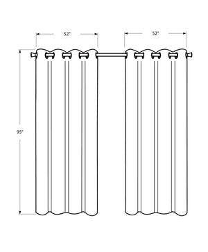 2 Pieces Set Curtain Panel Room Darkening Grommet