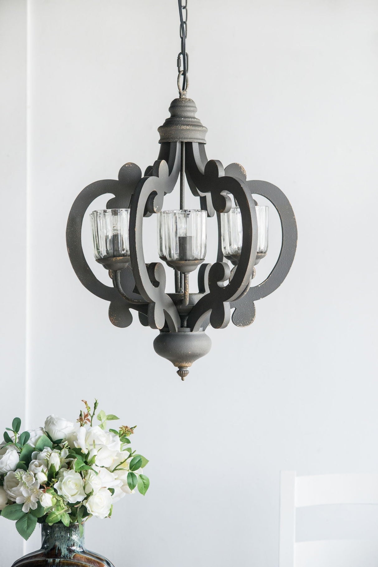 Farmhouse 6-Light Wood Chandelier Pendant Light Fixture