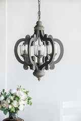 Farmhouse 6-Light Wood Chandelier Pendant Light Fixture