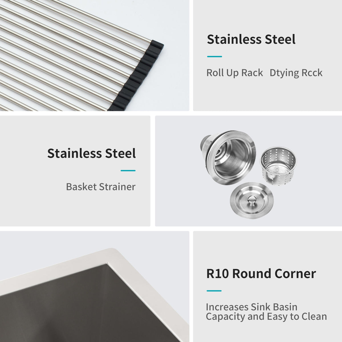 Modern Undermount Stainless Steel Kitchen Sink 16 Gauge, Deep Single Bowl