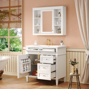 Bathroom Vanity With Top Sink, Storage Cabinet With Mirror