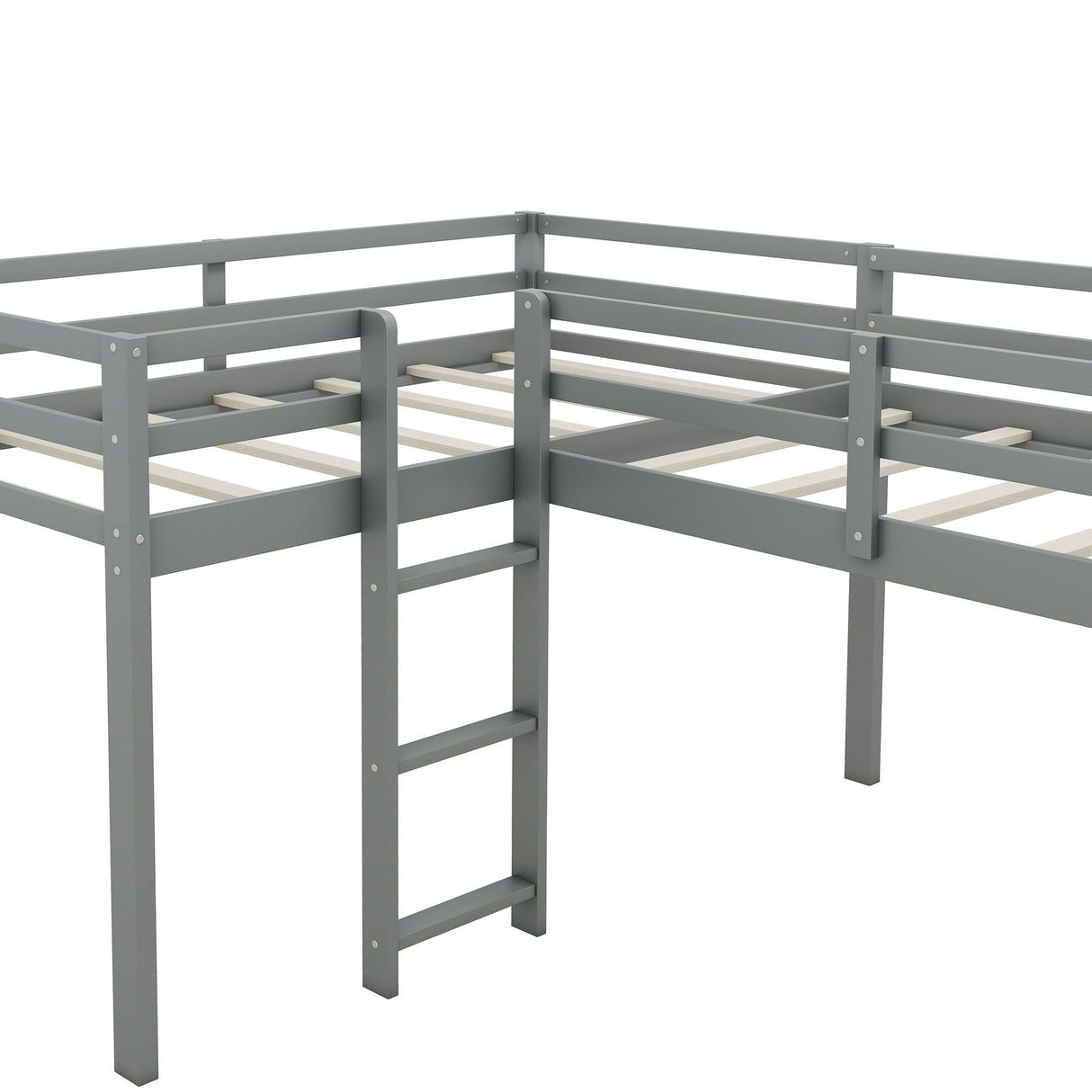L Shaped Loft Bed With Ladder And Slide