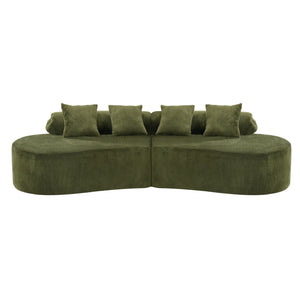 Modern Curved Sofa With Pillows