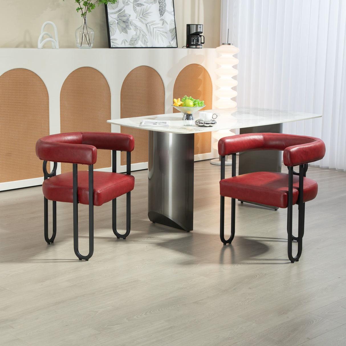 House hold contemporary designed upholstered accent/dining chair/barrel side chairs set of 2