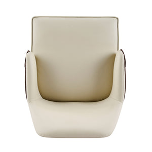 Indoor Dining Chair Set of 2 with Ergonomic Armrests - Beige/Brown