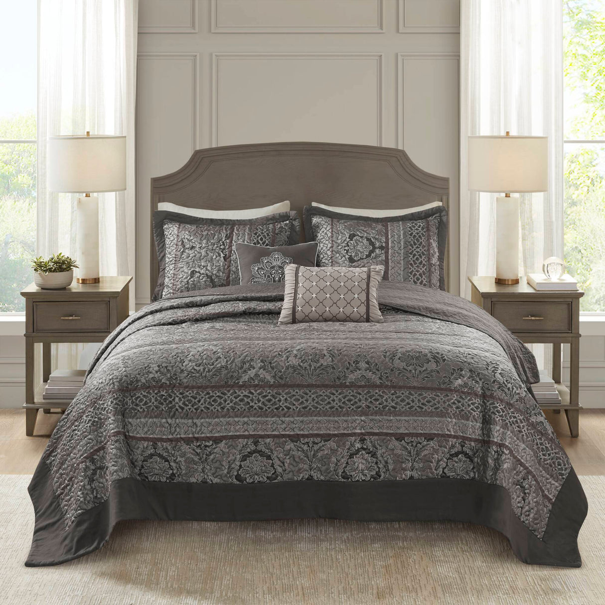 5-Piece Queen 5 Piece Reversible Jacquard Bedspread Set