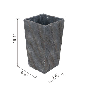 9.4x9.4x18.1" Cement Planter Large