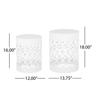 Outdoor Metal S/2 End Table