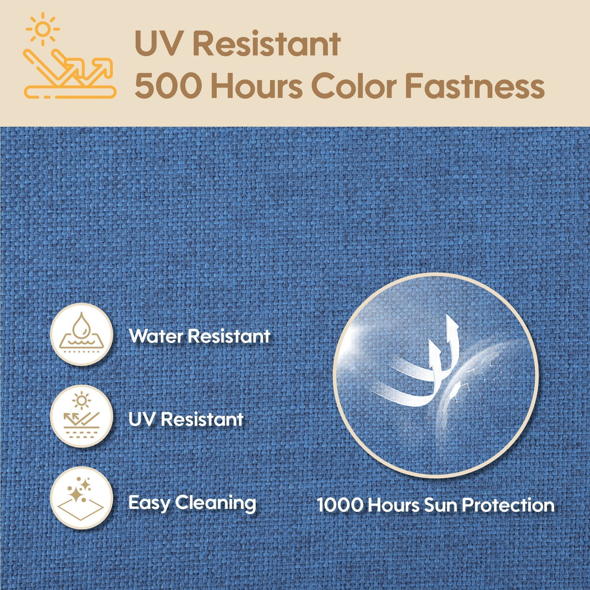 Outdoor Deep Seat Cushion Set - Navy Blue, 24x24 Inch