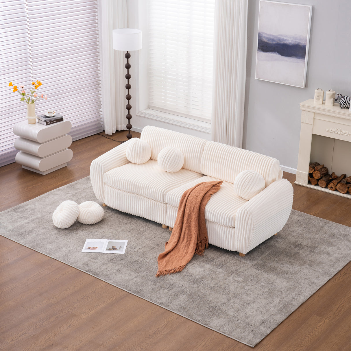 Modern-Sofa-for-Living-Room,-84'-White-Corduroy-Sofa-Couch-Sofas-&-Sectionals