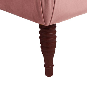 Samuel Tufted Roll Arm Chaise Lounge, Ash Rose Pink Velvet
