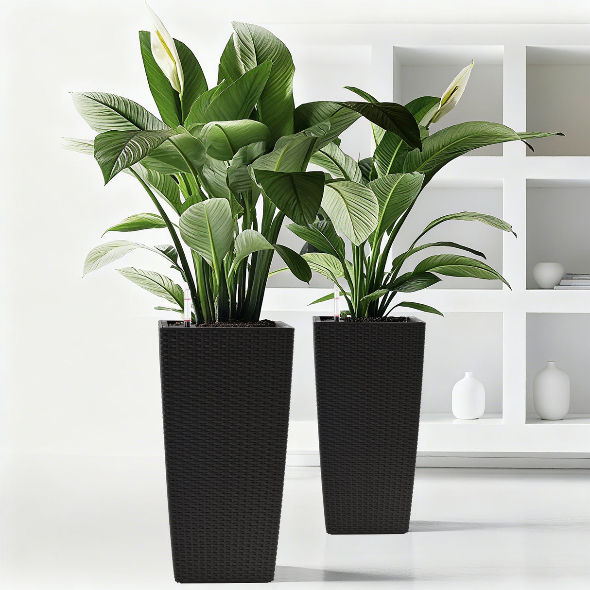 Pack of 2 Square Planters with Automatic Watering System