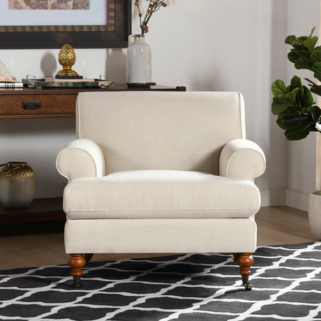 Alana-38'-Lawson-Accent-Arm-Chair-Metal-Casters,-Sky-Neutral-Beige-Polyester-Accent-Chairs