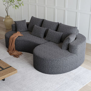 Curved Oversized Sectional Sofa With Extra Deep Seat