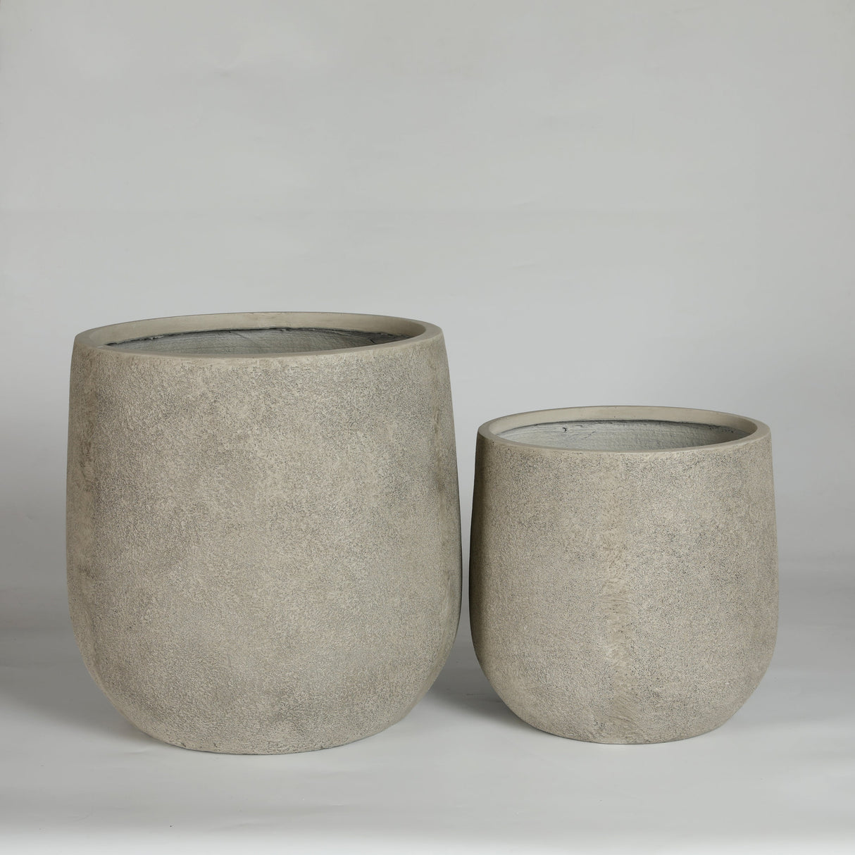 Round Concrete Planter Set of 2 - Antique Grey