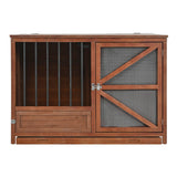 43" Solid Wood Dog Crate Furniture Foldable Indoor Kennel