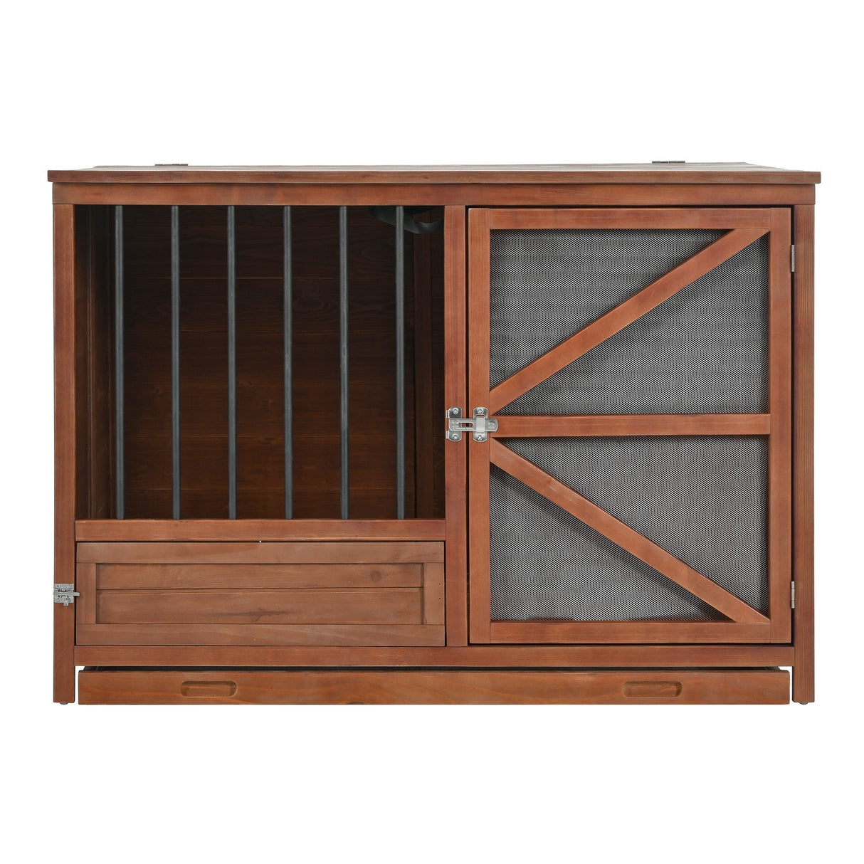 33" Solid Wood Dog Crate Furniture Foldable Indoor Kennel