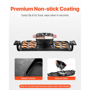 Hot Pot with Grill 2300W 2-in-1 Electric Smokeless BBQ Pan with Removable Pot
