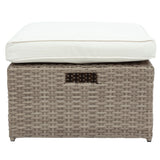 U-Style Patio Furniture 4 Piece Outdoor Wicker Sectional Sofa Set with Ottoman and Cushions