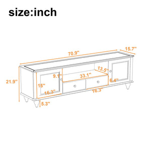 TV Stand for TVs Up to 80" with Open Compartment