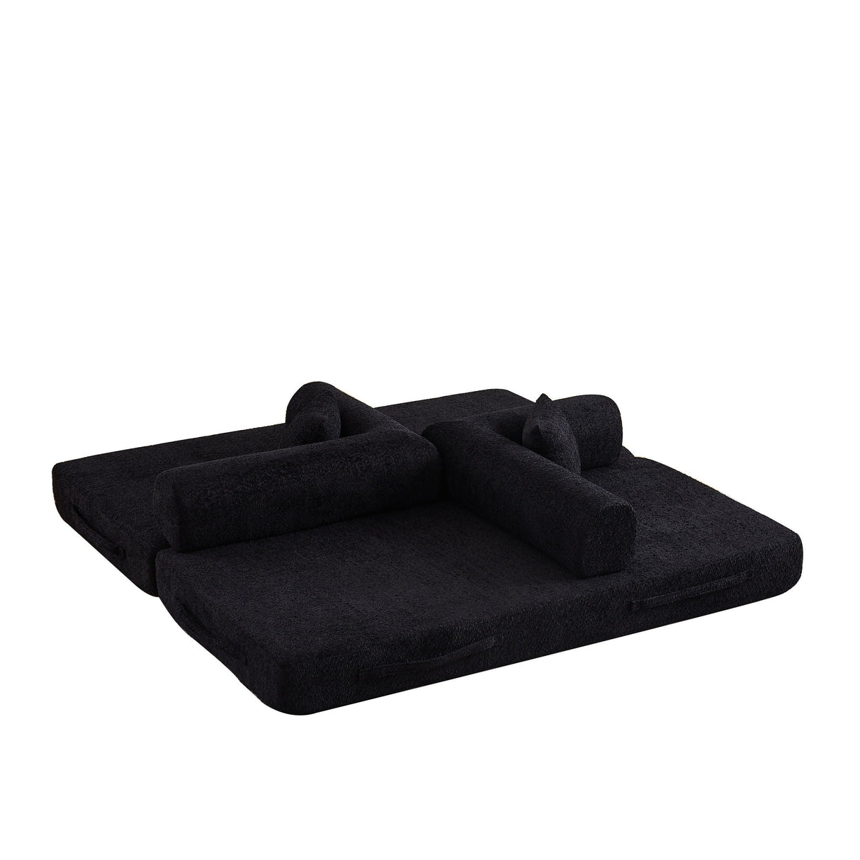 Convertible Sleeper Sofa Bed With Cylindrical Pillow