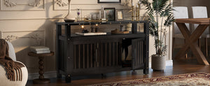 U_Styled 55.1'' Pine Wood Buffet Cabinet with 3-Door Storage