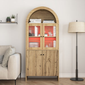 Modern Tech Inspired Dome Cabinet With LED Lighting