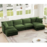 Slipcovered U Shape Sectional Wide and Deep Seat Sofa Couch