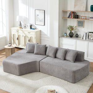 Compression Sectional Couch with Comfy Chaise