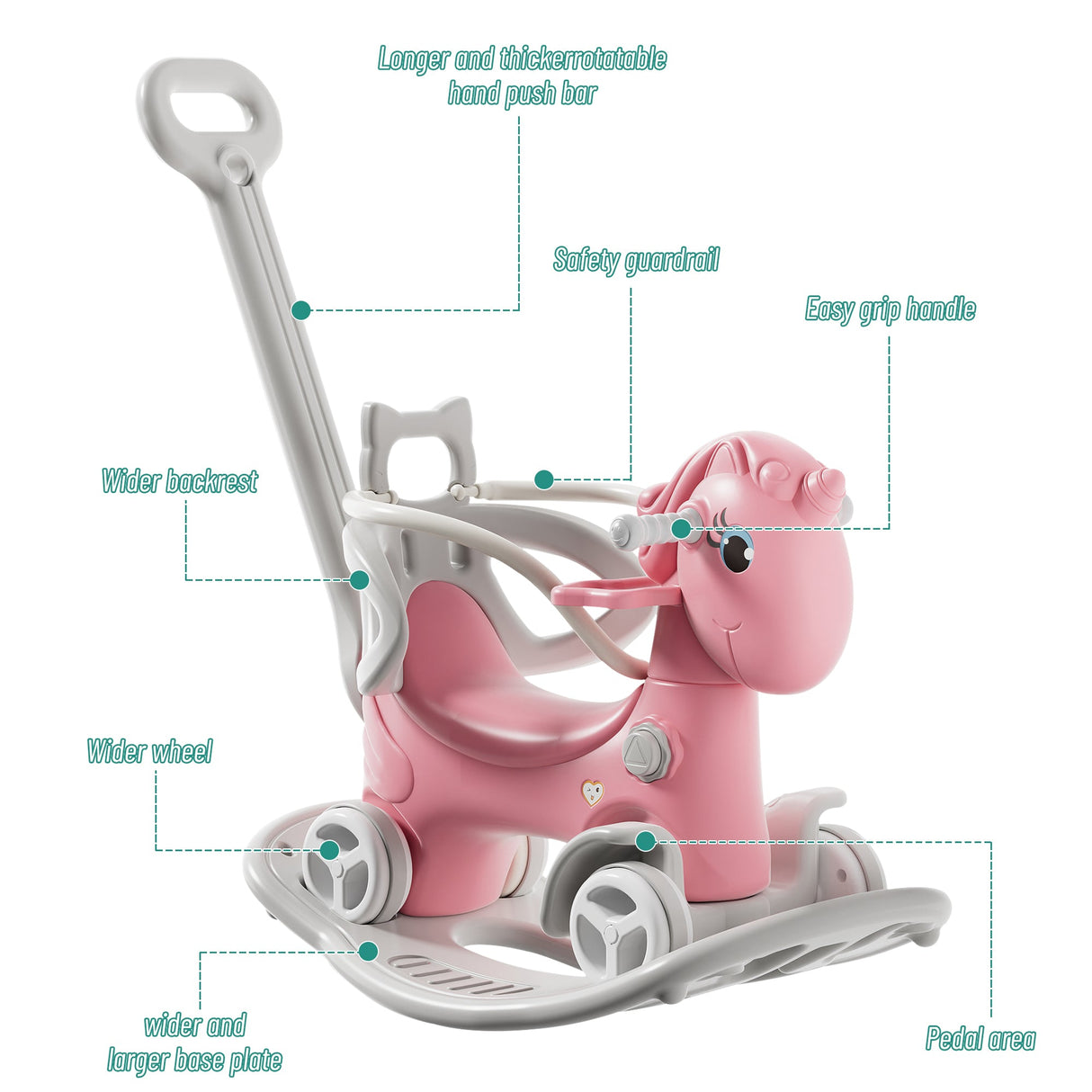 Rocking Horse for Toddlers - Unicorn Kids Ride On Toy
